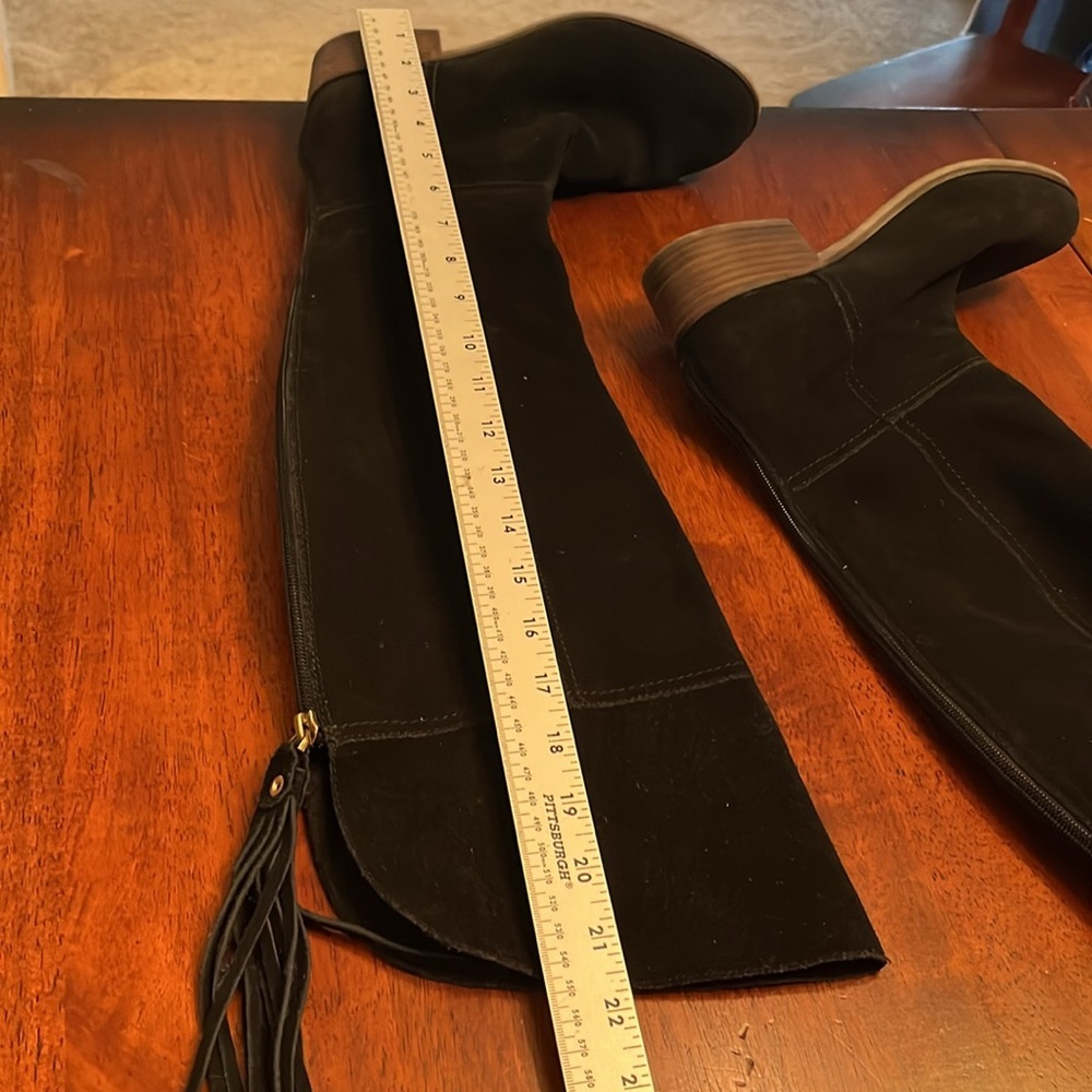 Gibson Latimer Black Suede Leather Knee-High Boots size 7.5 - Picture 8 of 10